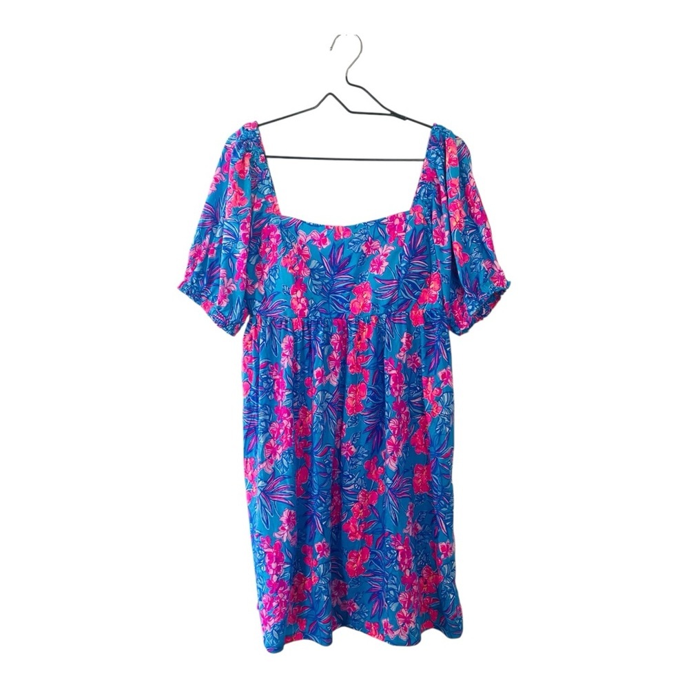 Lilly Pulitzer Delaney Dress Cumulus Blue Orchid Oasis Women’s Size 14 NWOT - Picture 2 of 10
